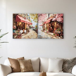 Set of 2 Canvas Coffee Shop Picture Frames